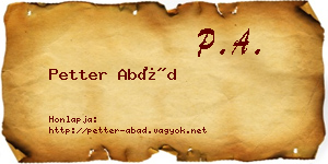 Petter Abád névjegykártya